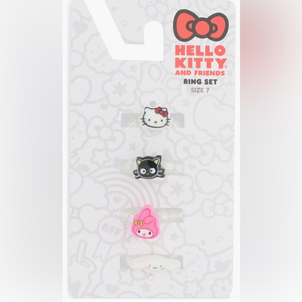NWT 4-Pack Hello Kitty and Friends Bead Rings